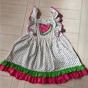 Marie Nicole Clothing girls polka dot watermelon flutter‎ sleeve dress. Size XXL